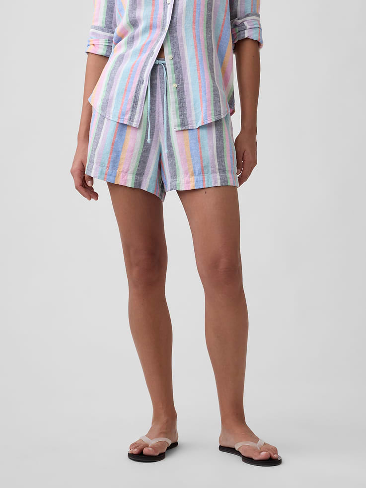 Image number 2 showing, 4" Pull-On Linen-Blend Shorts