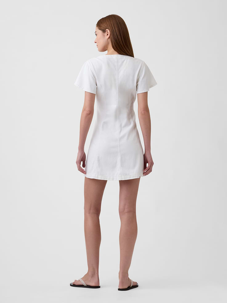 Image number 2 showing, Denim Button-Front Mini Dress