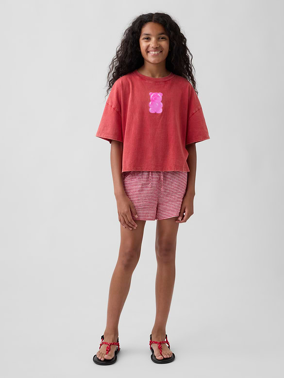 Kids Linen-Cotton Gingham Easy Shorts