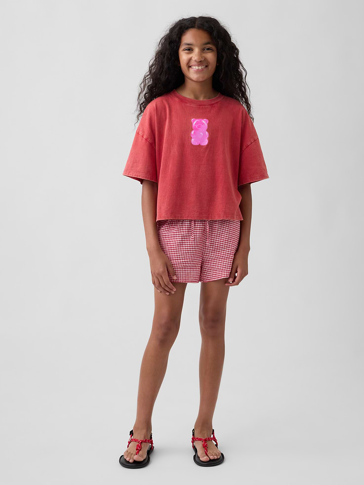 Image number 1 showing, Kids Linen-Cotton Gingham Easy Shorts