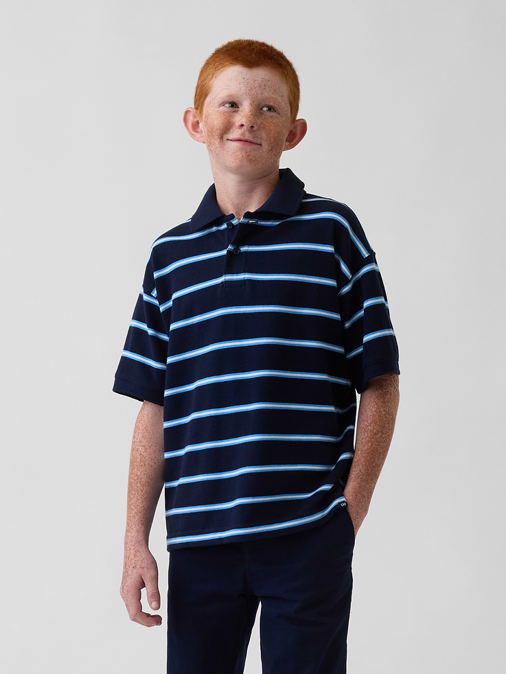 Image number 1 showing, Kids Relaxed Pique Polo Shirt