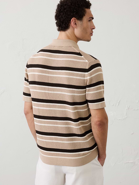 Mesh Sweater Polo