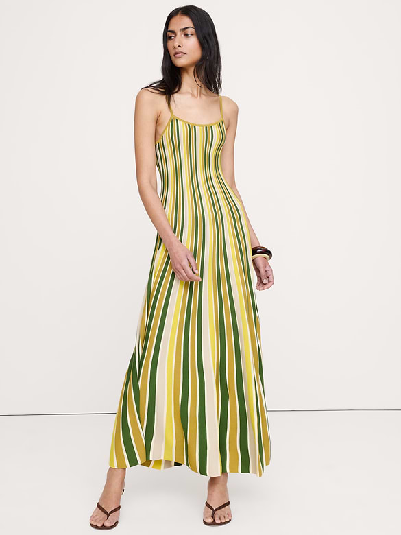 Sculpted Stripe Maxi Dress