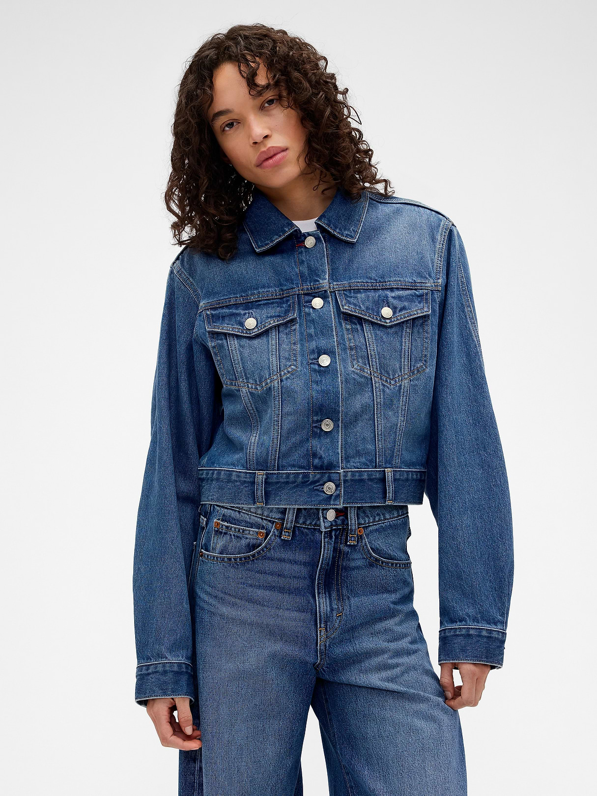 Gap × Victoria Beckham Relaxed Crop Denim Jacket | Gap