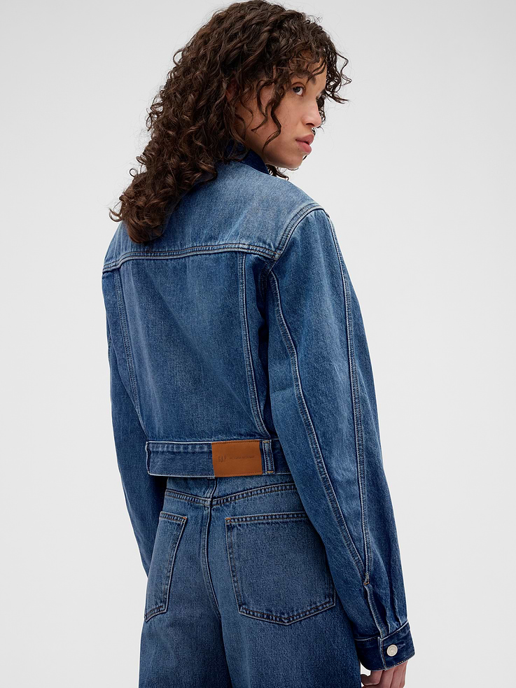Image number 3 showing, Gap × Victoria Beckham Relaxed Crop Denim Jacket