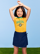 Image number 1 showing, FIFA World Cup 26™ Brazil Smocked Graphic T-Shirt for Girls