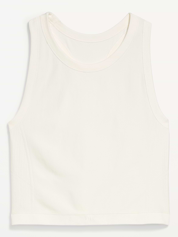 Seamless Fitted High-Neck Crop Top