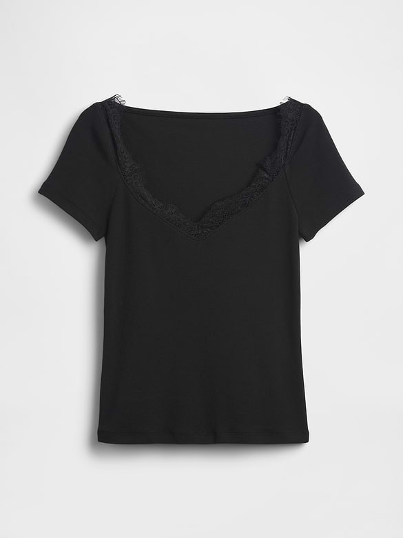 Modern Lace-Trim Crop Top