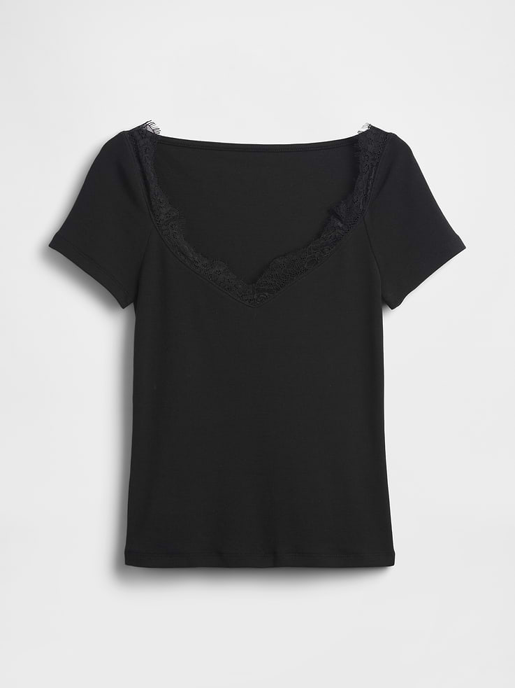 Image number 5 showing, Modern Lace-Trim Crop Top