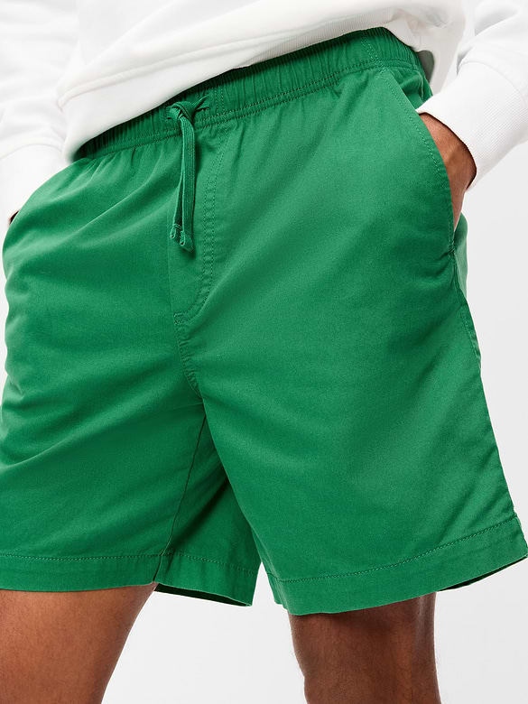 Short de jogging en sergé, entrejambe de 18 cm