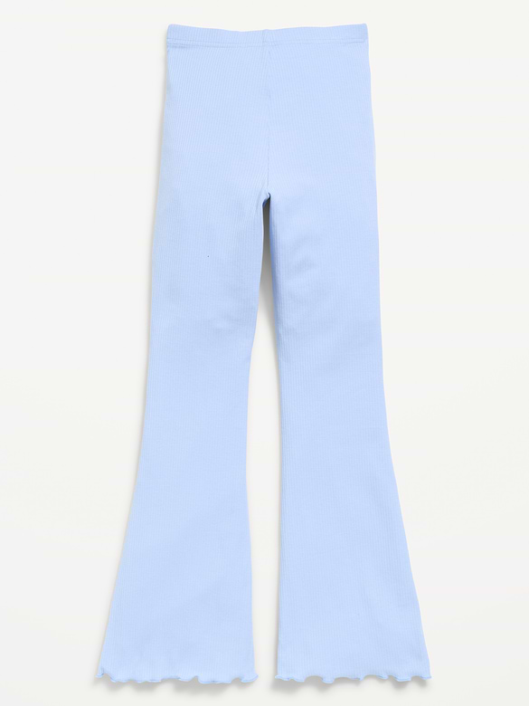 High-Waisted Ribbed Flared Leggings for Girls