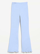 Image number 1 showing, High-Waisted Ribbed Flared Leggings for Girls