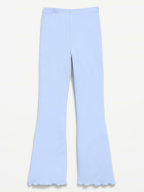 High-Waisted Ribbed Flared Leggings for Girls