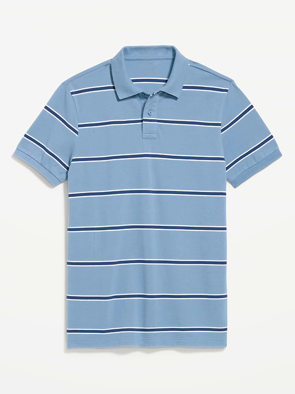 Striped Pique Polo