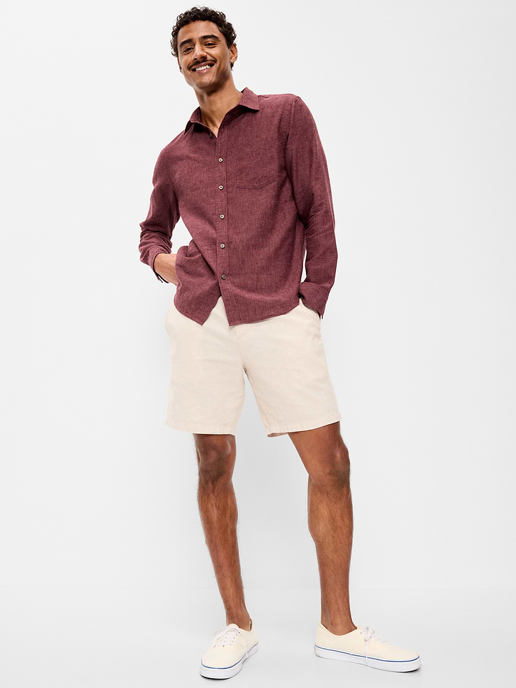 L'image numéro 3 présente Chemise coupe classique en mélange de lin