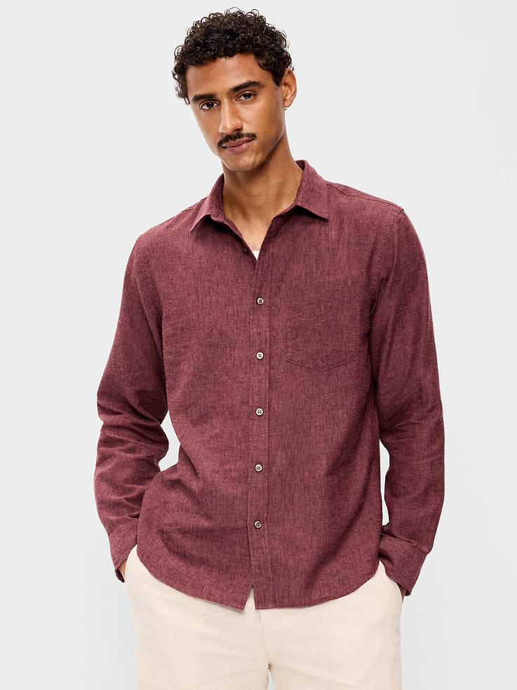 L'image numéro 1 présente Chemise coupe classique en mélange de lin
