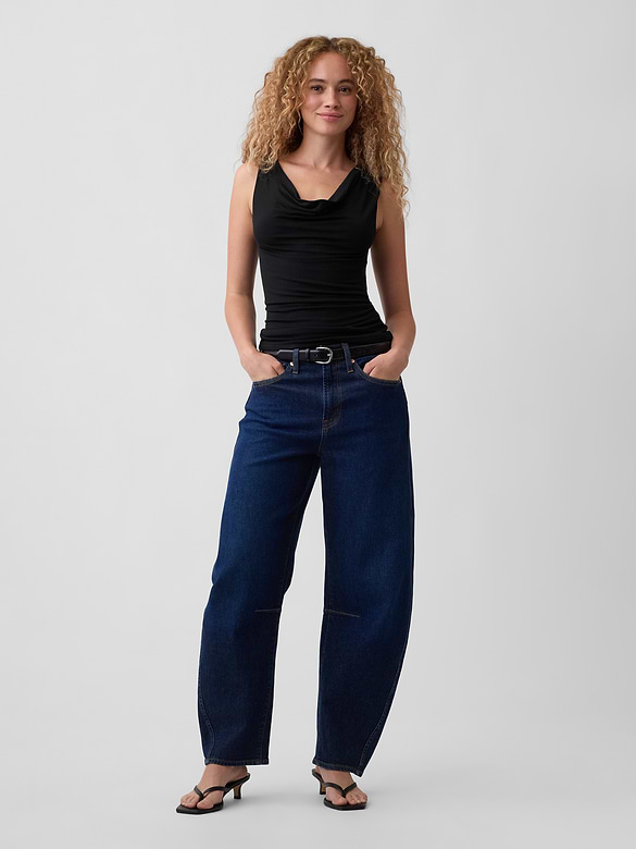 Sleeveless Cowl-Neck Top