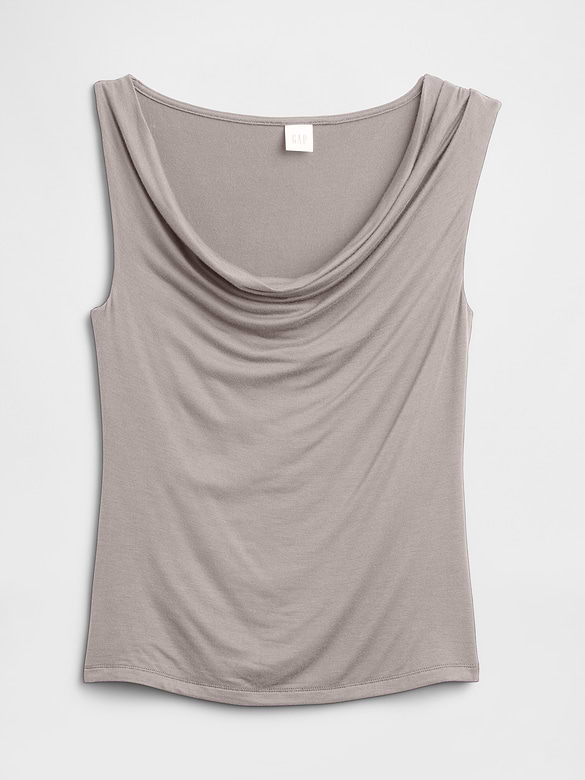 Sleeveless Cowl-Neck Top