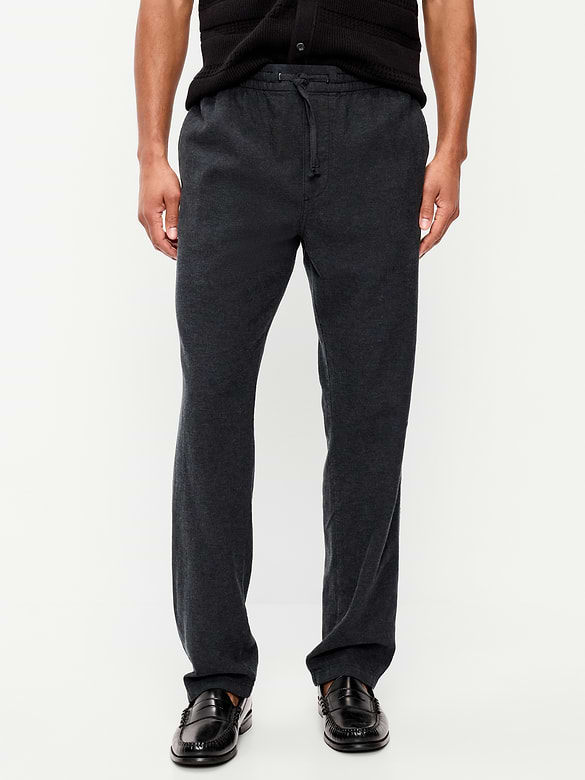 90's Straight-Fit Linen-Blend Pants