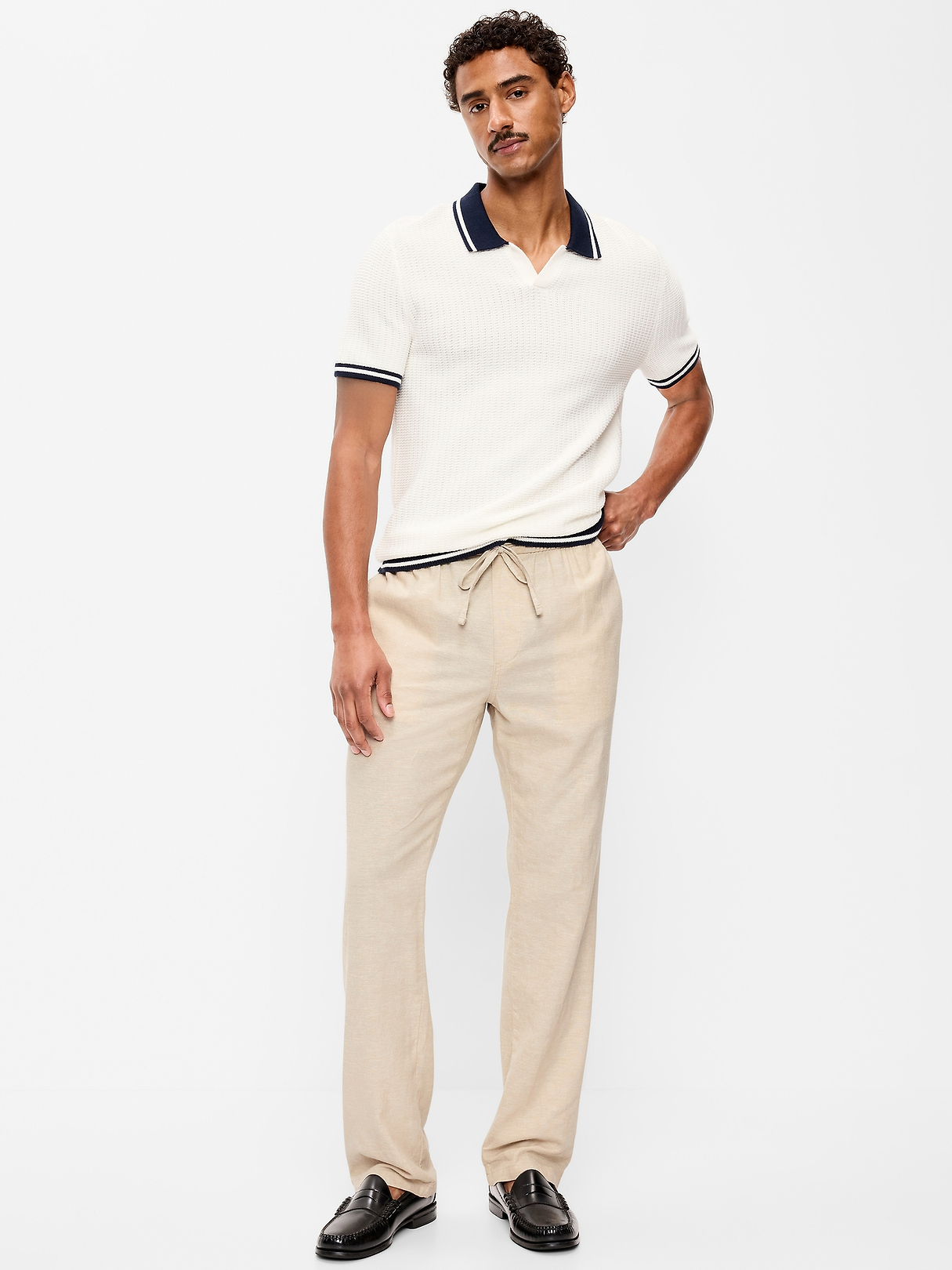 サ*タ様 90s OLDGAP Easy Fit linen 2Tuck sla 90's Straight-Fit Linen-Blend Pants | Old Navy