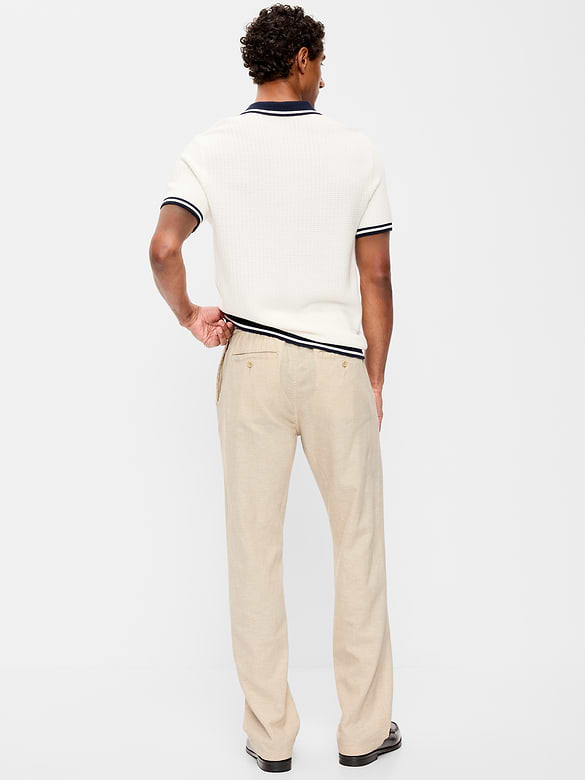 90's Straight-Fit Linen-Blend Pants