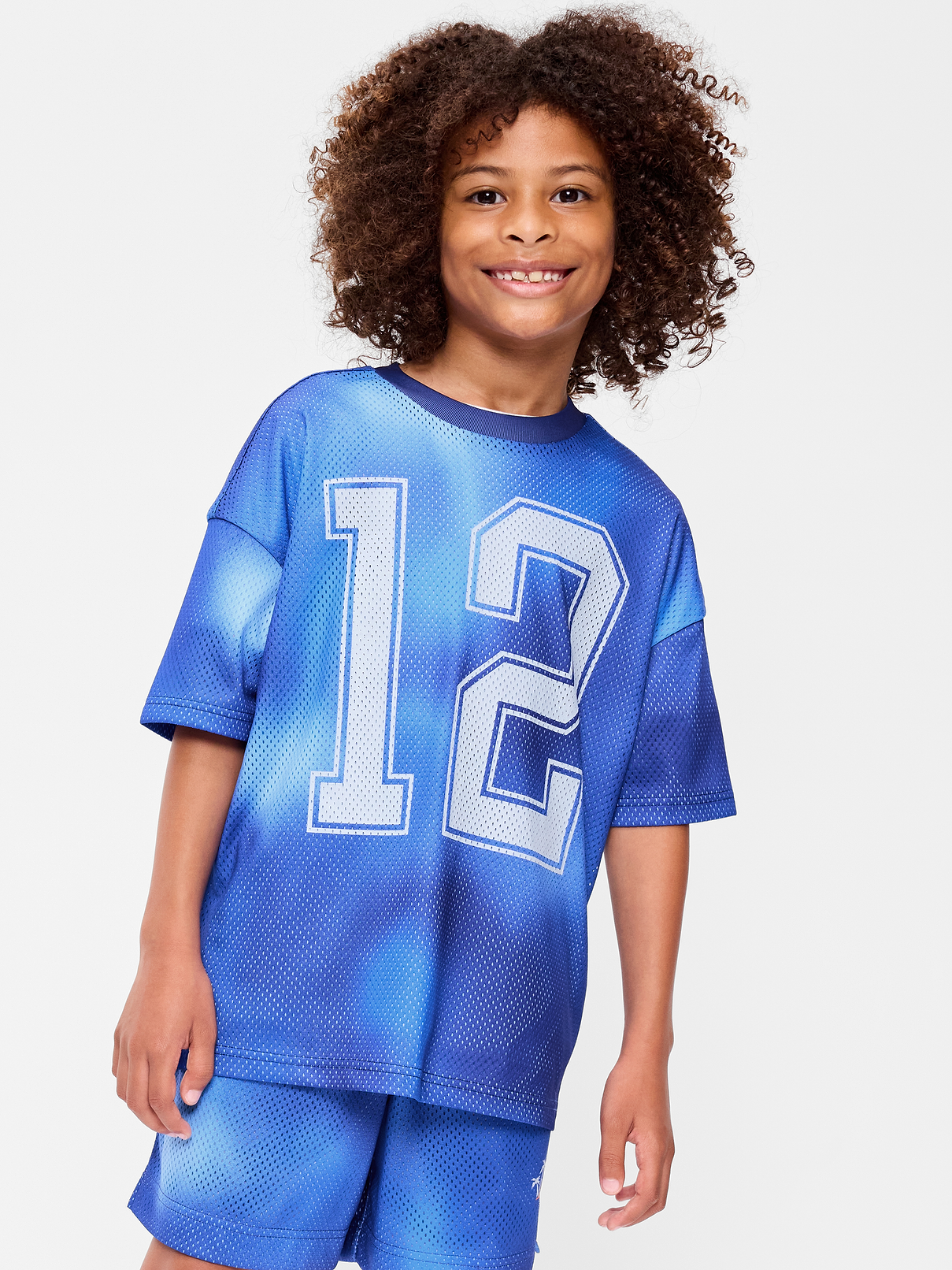 Image number 1 showing, Oversized Mesh Graphic Basketball T-Shirt for Boys