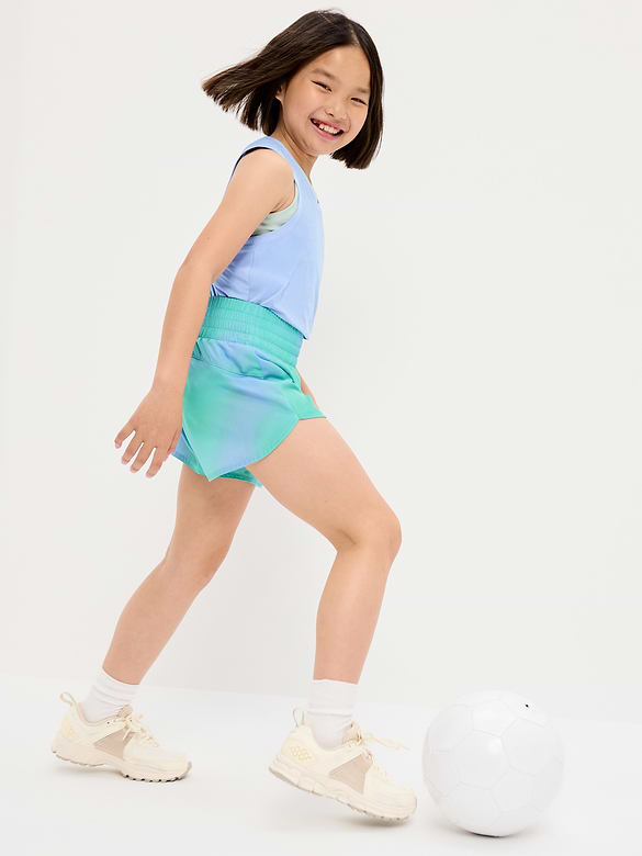 High-Waisted Dolphin-Hem Run Shorts for Girls
