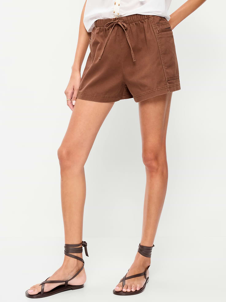 Image number 2 showing, High-Waisted Pull-On Utility Shorts