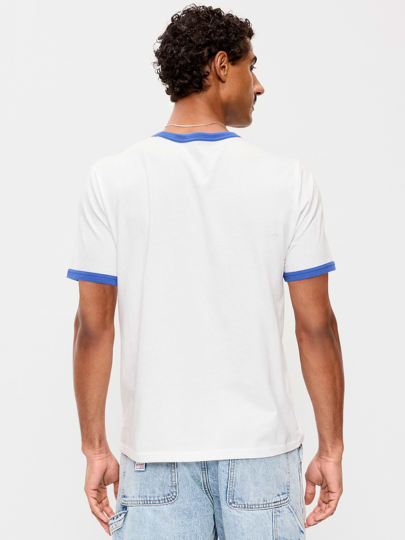 T-shirt à bords contrastants et à imprimé