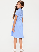 Image number 2 showing, School Uniform Fit and Flare Pique Polo Dress for Girls