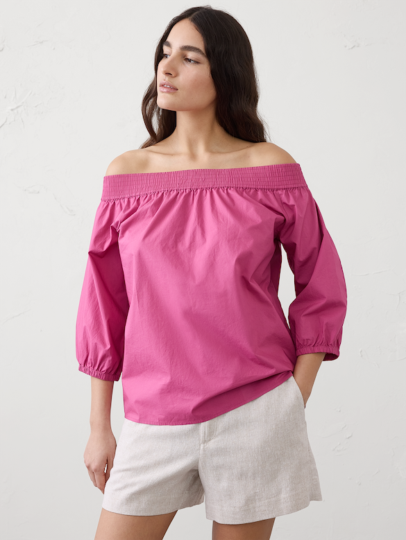 Off-Shoulder Smocked Top
