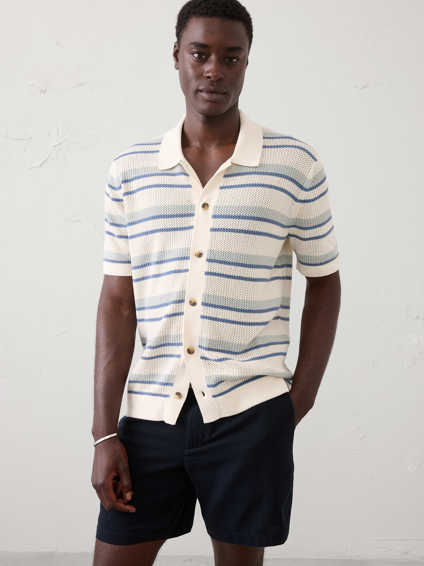 Image number 1 showing, Mesh Sweater Polo