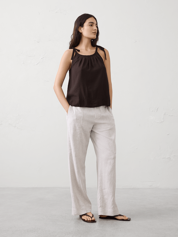 Silky Tie-Shoulder Tank