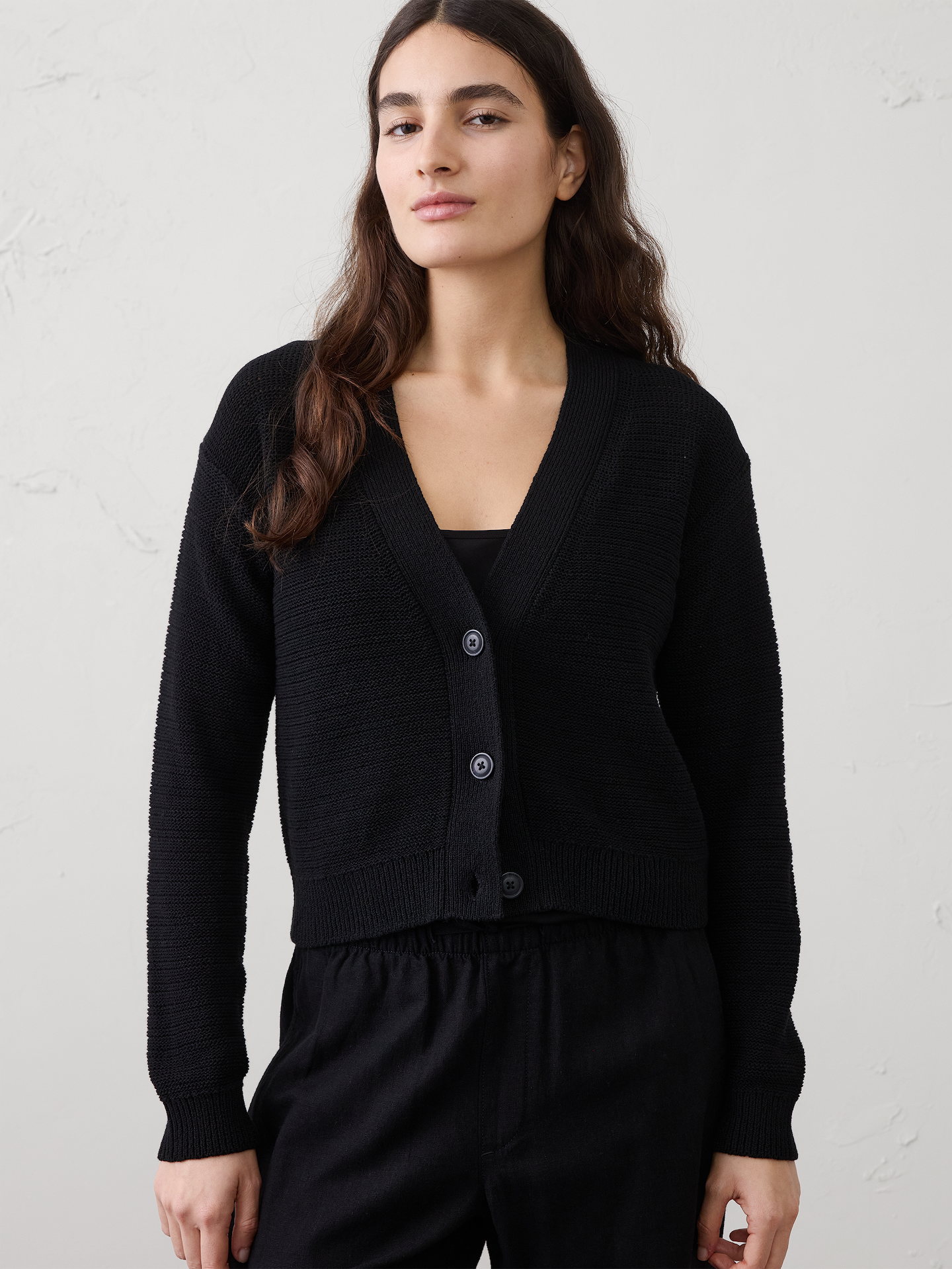 Image number 1 showing, Cotton Tape Cropped Cardigan