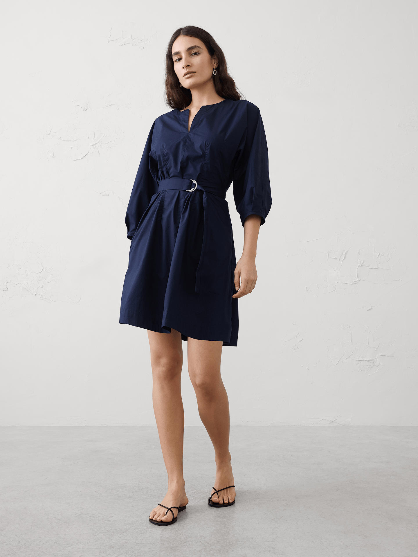 Image number 1 showing, Split-Crewneck Above-Knee Dress