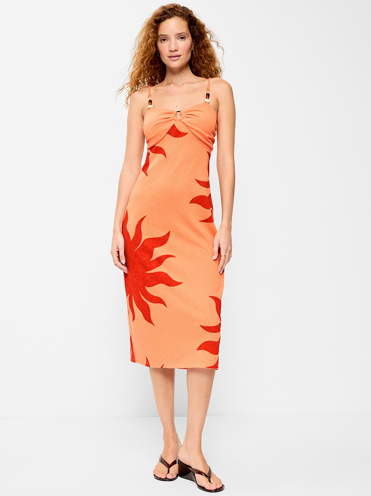 Image number 1 showing, Beaded-Strap Beach Midi Dress