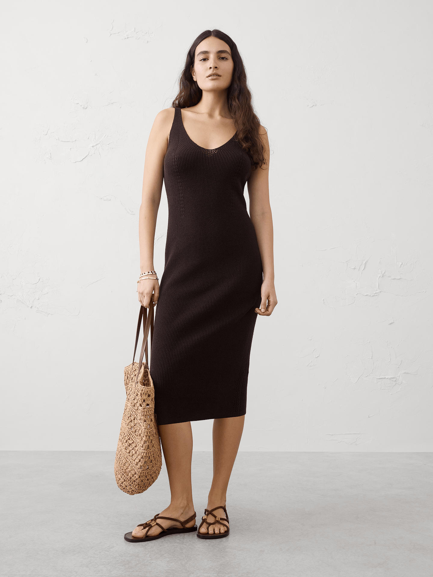 Image number 1 showing, V-Neck Tank Midi Dress