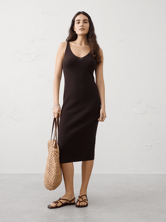 V-Neck Tank Midi Dress