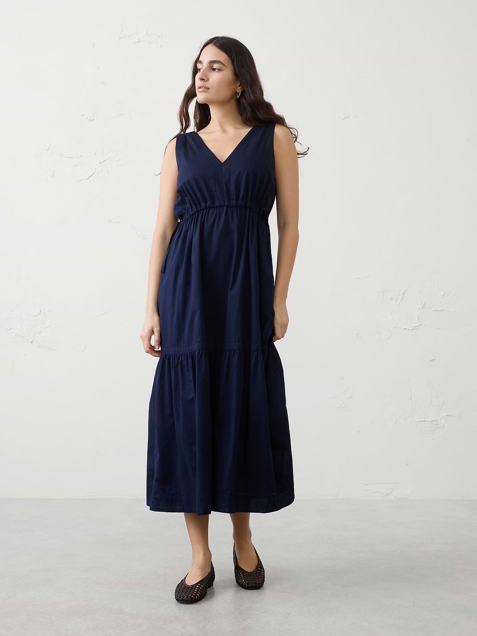 navy blue banana republic dress Women's Voile Side-Tie Maxi Preppy Regular Size L Baby Girl Classic Heirloom spring dress edit Size:M (36-37 sleeve length) Crafted from our all