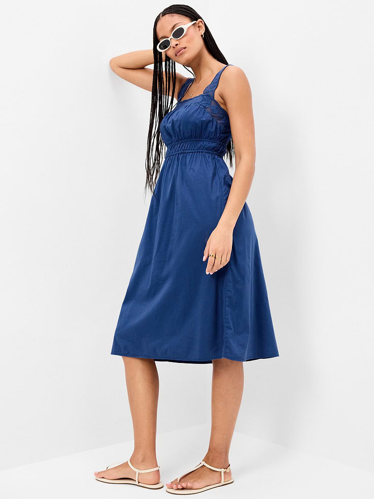 Image number 3 showing, Fit & Flare Smocked-Waist Midi Dress