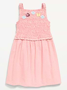 Image number 2 showing, Sleeveless Smocked Textured Dress for Toddler Girls