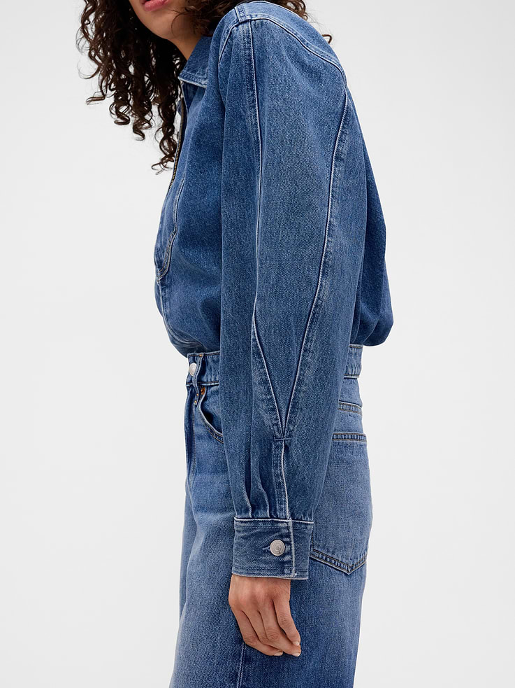 Image number 4 showing, Gap × Victoria Beckham Denim Zip Shirt
