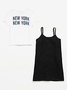 Image number 4 showing, Short-Sleeve Graphic T-Shirt and Dress Set for Girls