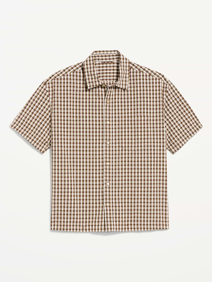 Image number 4 showing, Loose Fit Textured Plaid Pocket Shirt