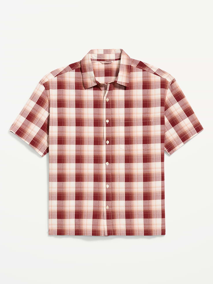 Image number 4 showing, Loose Fit Textured Plaid Pocket Shirt
