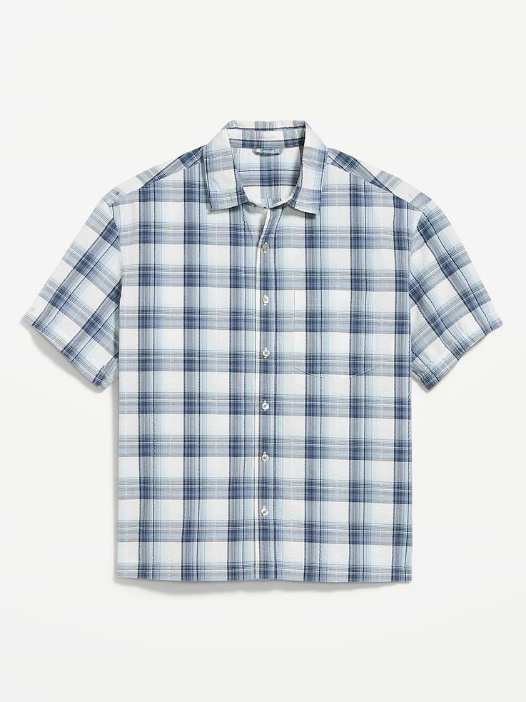 Image number 4 showing, Loose Fit Textured Plaid Pocket Shirt
