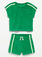 Image number 3 showing, Short-Sleeve Terry Top and Shorts Set for Toddler Girls
