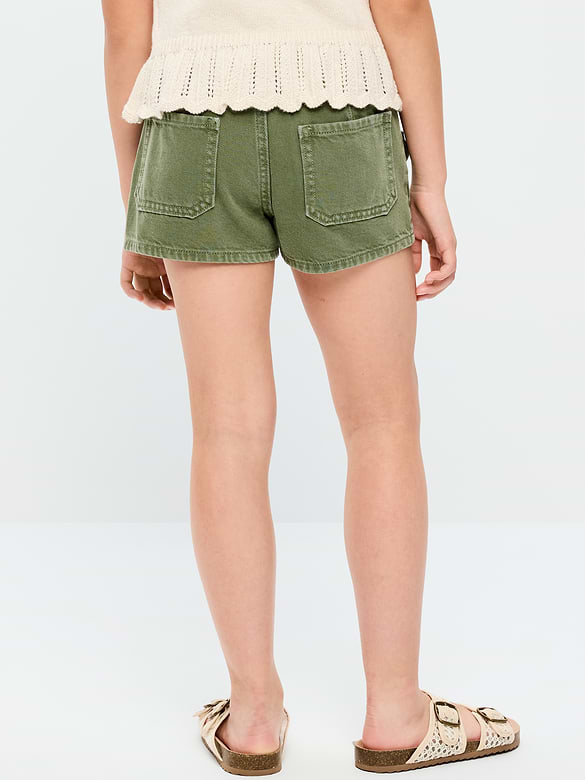 Short utilitaire en denim taille basse pour fille