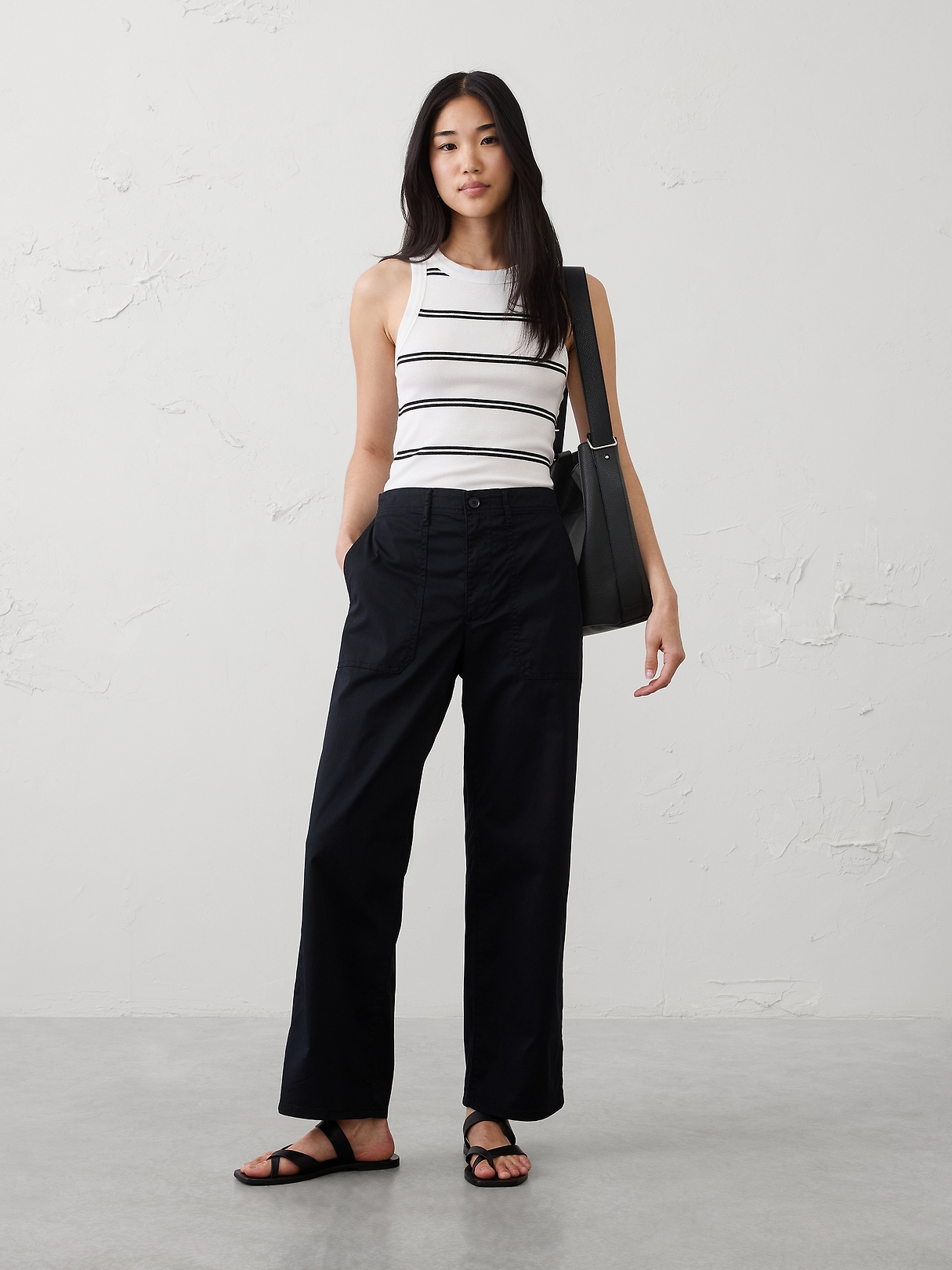 Straight High-Rise Twill Utility Pant | Banana Republic Factory