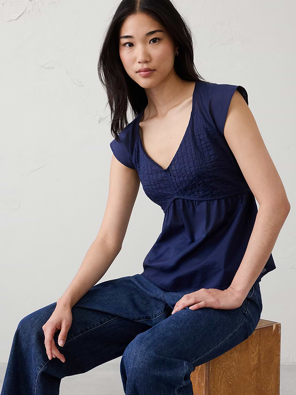 Pintuck Empire Top
